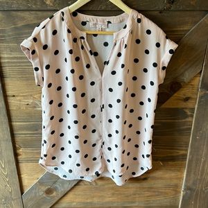 Women’s black and pink polka dot top